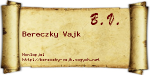 Bereczky Vajk névjegykártya